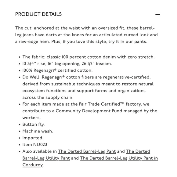 Madewell, The Darted Barrel-Leg Jean, MSRP $148, NWT CURRENT - Picture 15 of 15